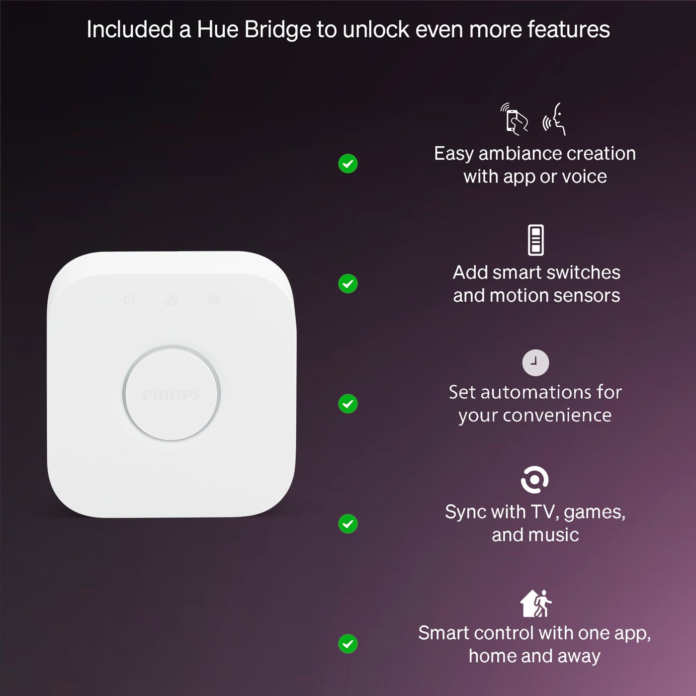 Philips Hue Startpakke Essential: 3x White & Color E27 + Bridge
