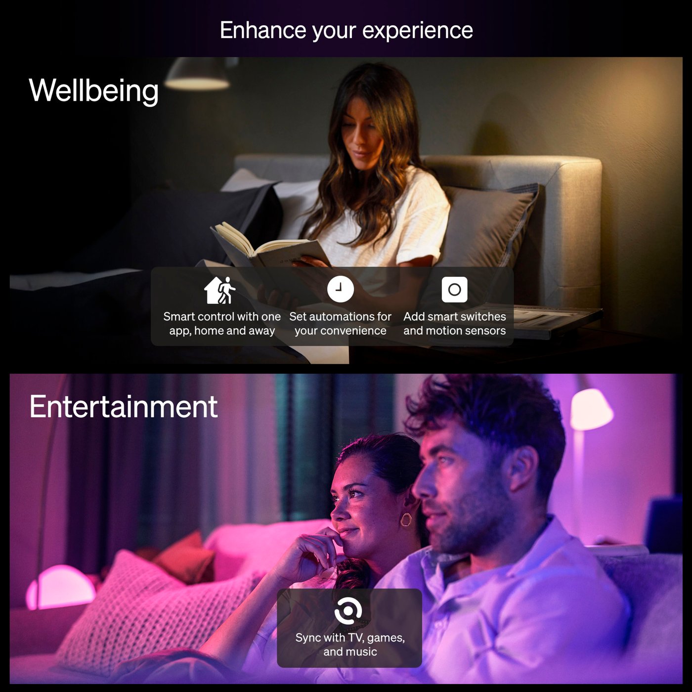 Philips Hue Startpakke Essential: 3x White & Color E27 + Bridge