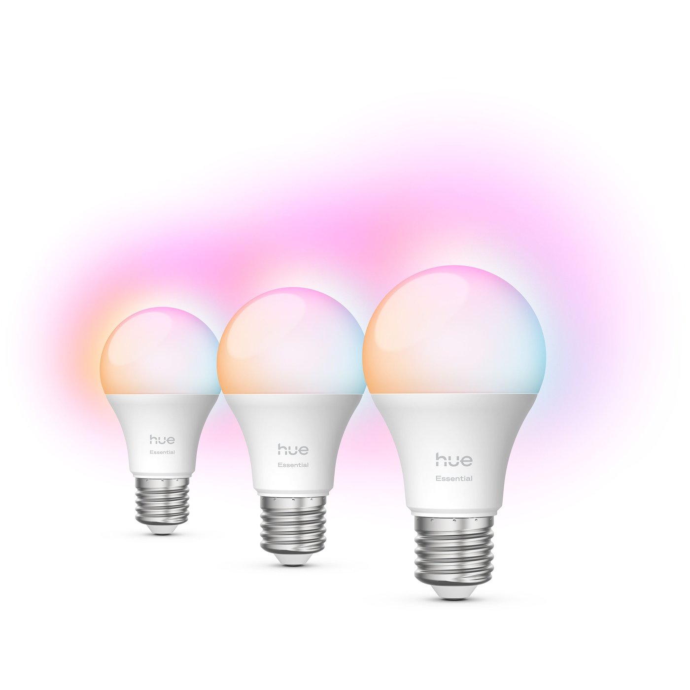 Philips Hue Essential Smart LED-pære E27 806 lm 3-pk.