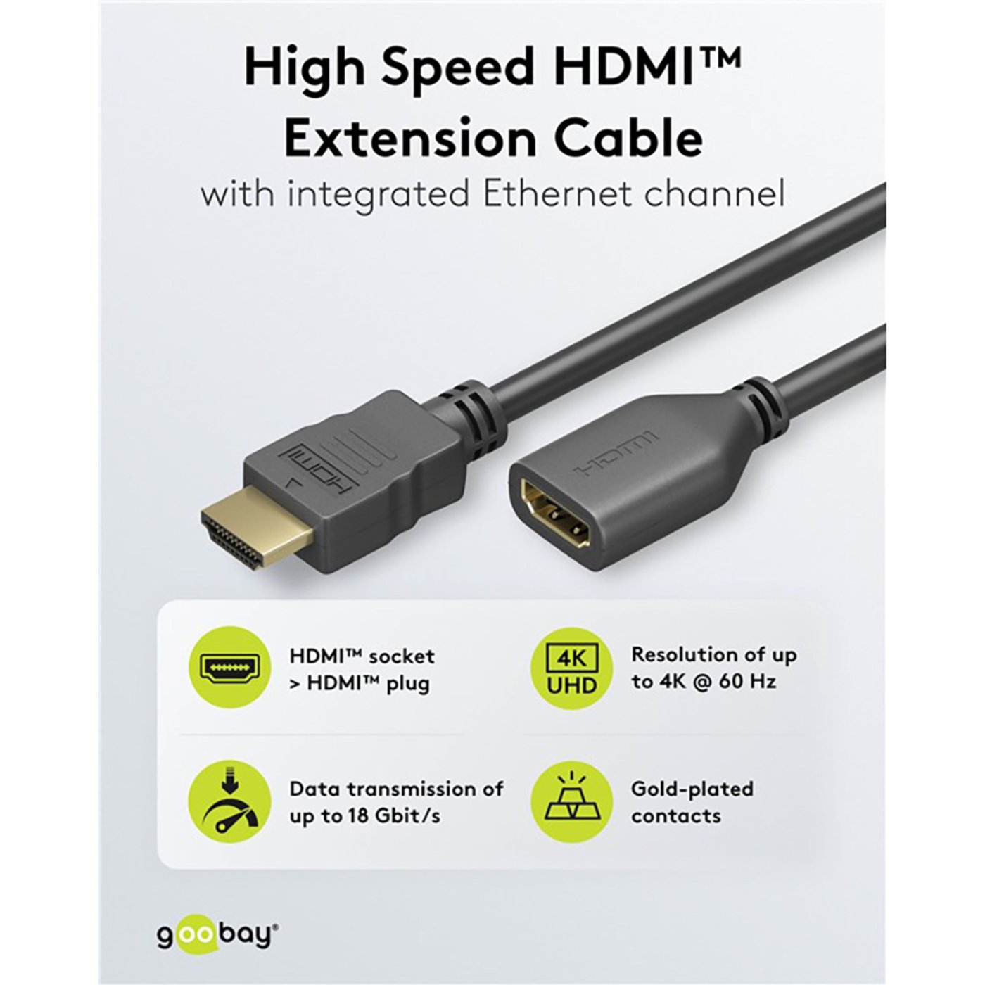 High Speed HDMI™-forlengelseskabel 3 m