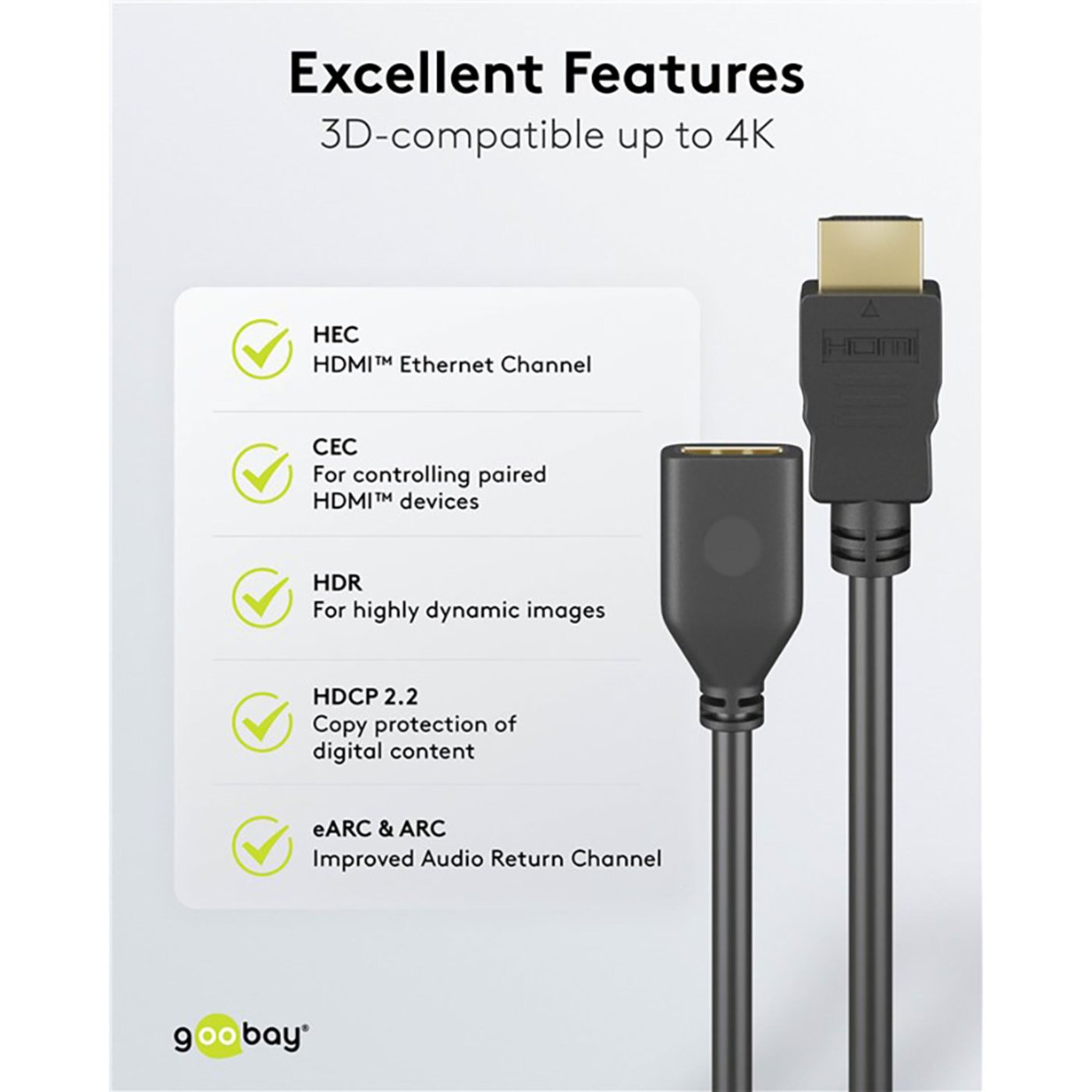 High Speed HDMI™-forlengelseskabel 3 m