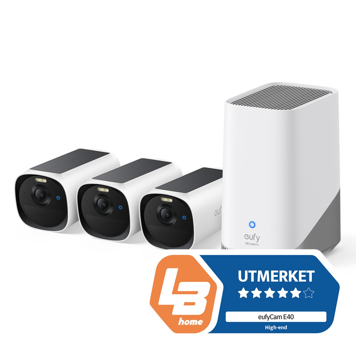 Eufy EufyCam E40 3-kamera kit med HomeBase S380