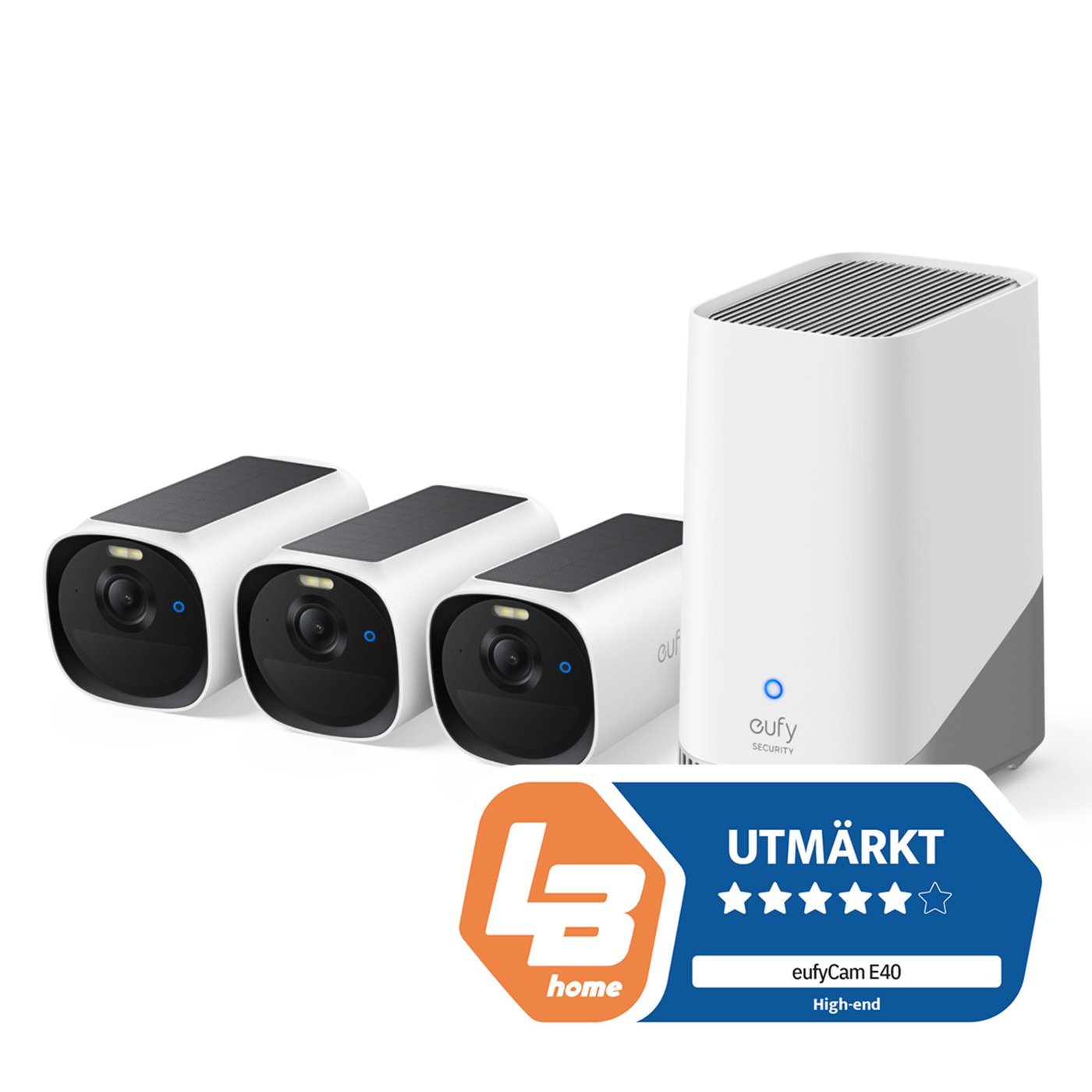 Eufy EufyCam E40 3-kamera kit med HomeBase S380