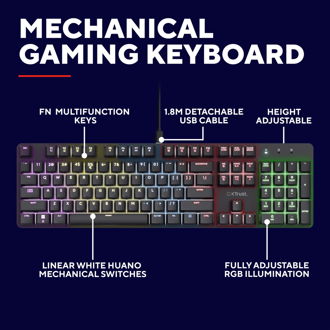 GXTrust GXT 871 Zora Mekaniskt Gamingtangentbord