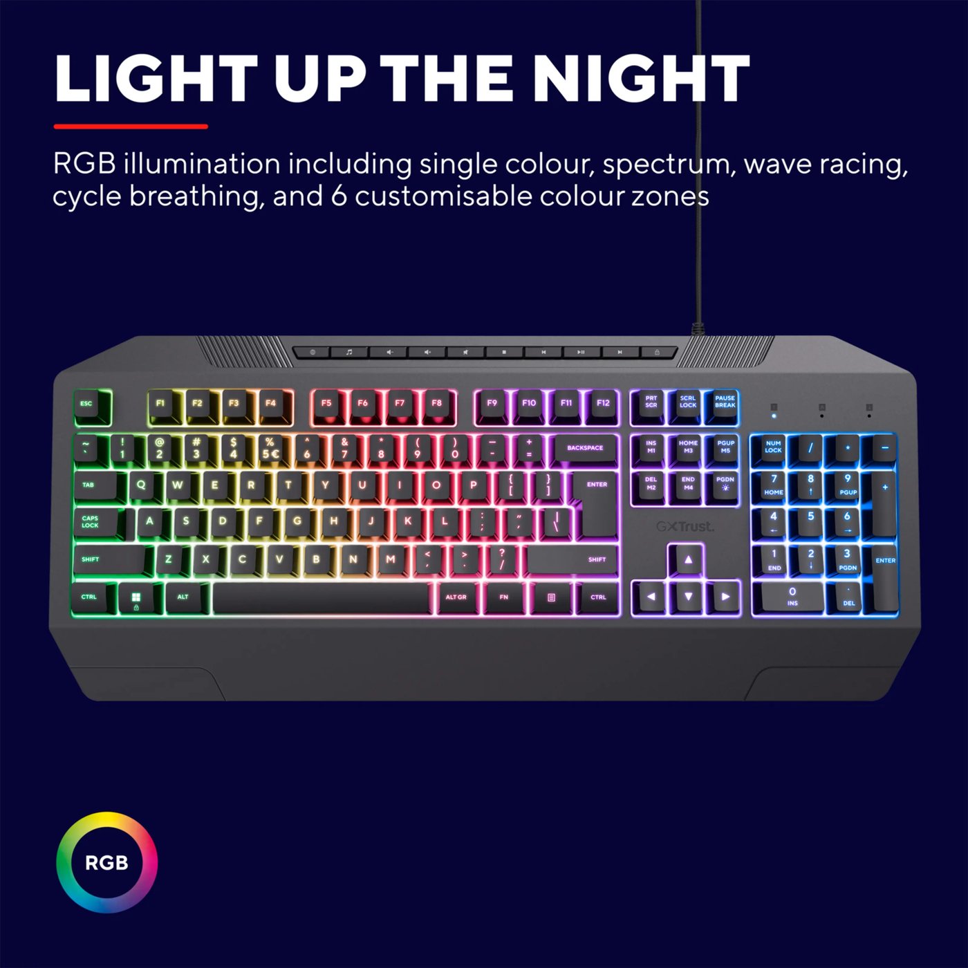 GXTrust GXT 836 Evocx RGB gamingtastatur