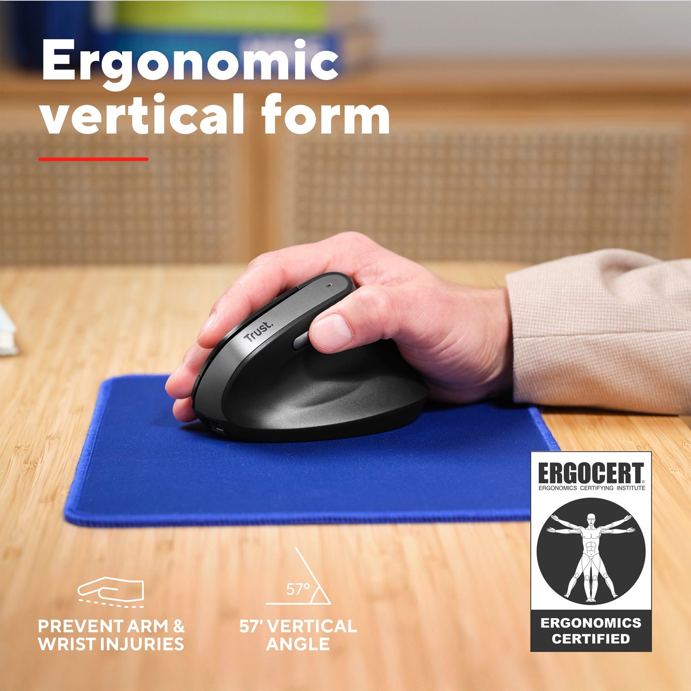 Trust Bayo II Ergonomisk trådlös mus