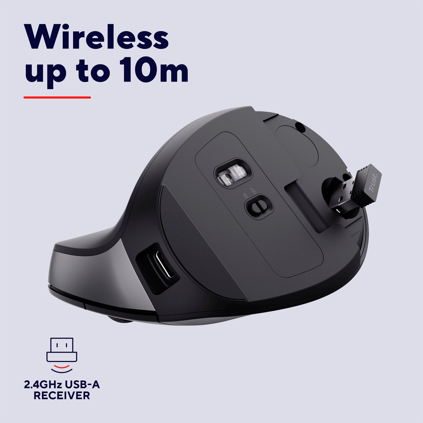 Trust Bayo II Ergonomisk trådlös mus