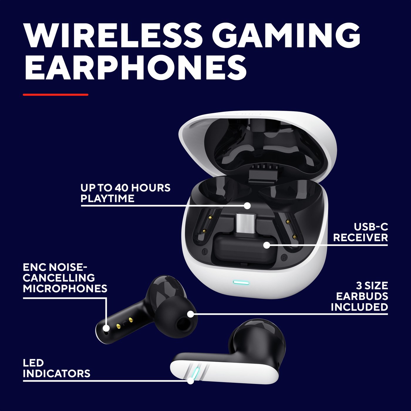 Trust GXT 409 Oxxie trådløse gaminghodetelefoner