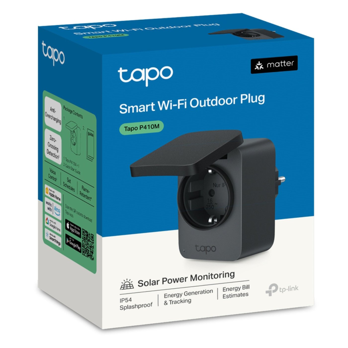 TP-link TP-Link Tapo P410M smart wifi-plugg med energimåling 3680 W