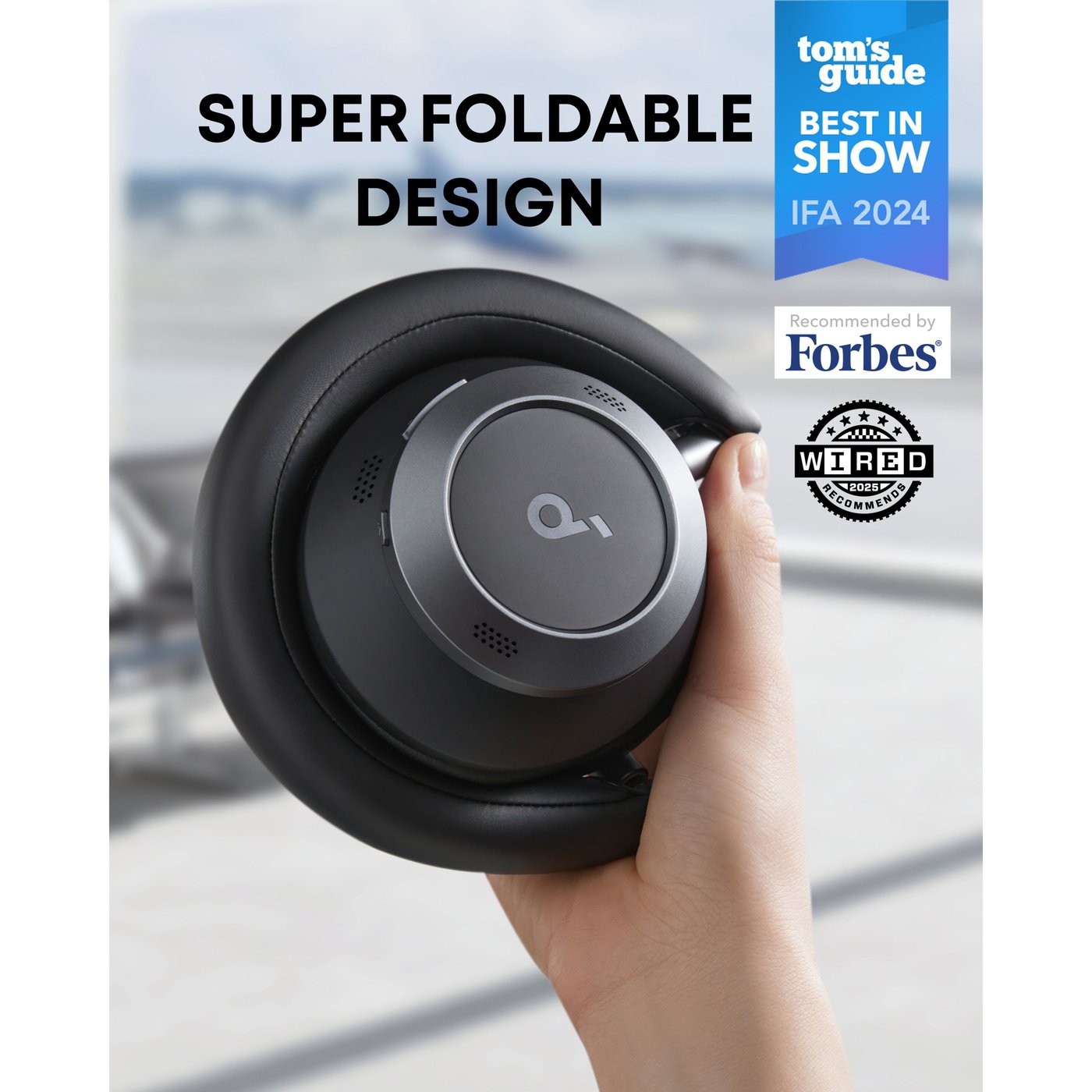 Soundcore Space One Pro Trådløse ANC-hodetelefoner Jet Black