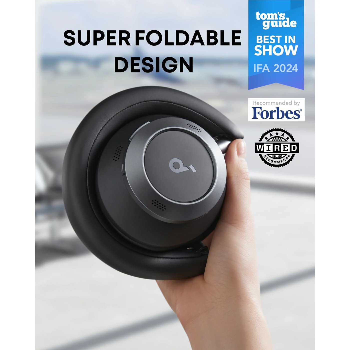 Soundcore Space One Pro Trådløse ANC-hodetelefoner Jet Black
