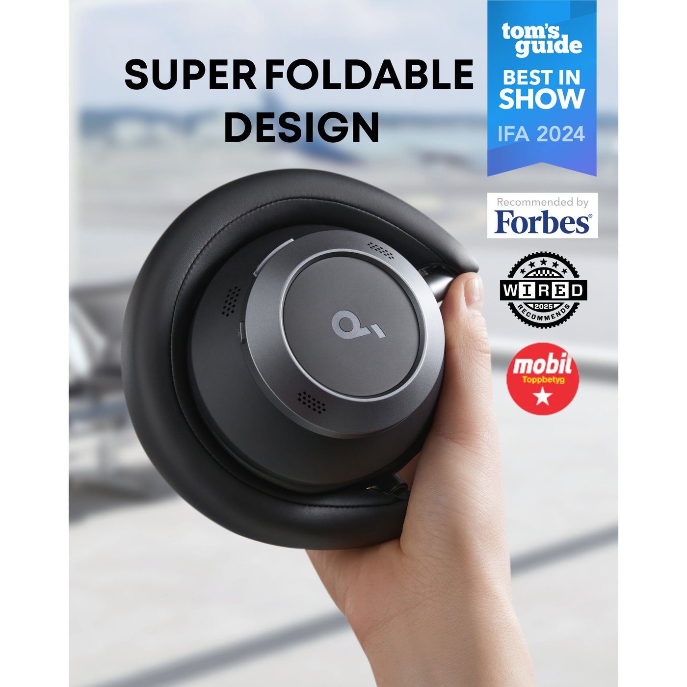 Soundcore Space One Pro trådlösa ANC-hörlurar Jet Black