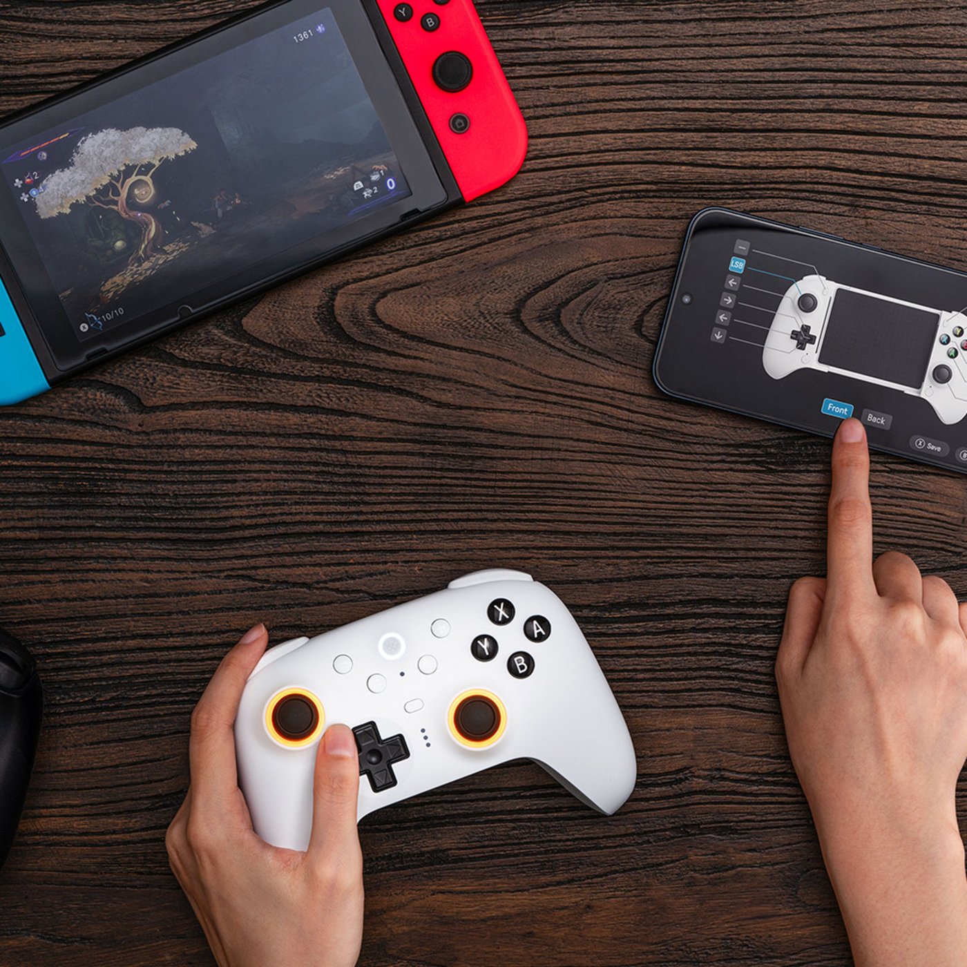 8Bitdo Ultimate 2 Bluetooth-kontroller Hvit