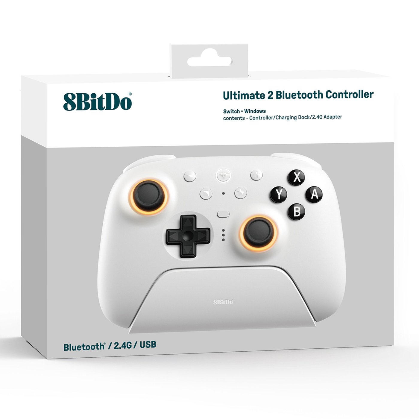 8Bitdo Ultimate 2 Bluetooth-kontroller Hvit