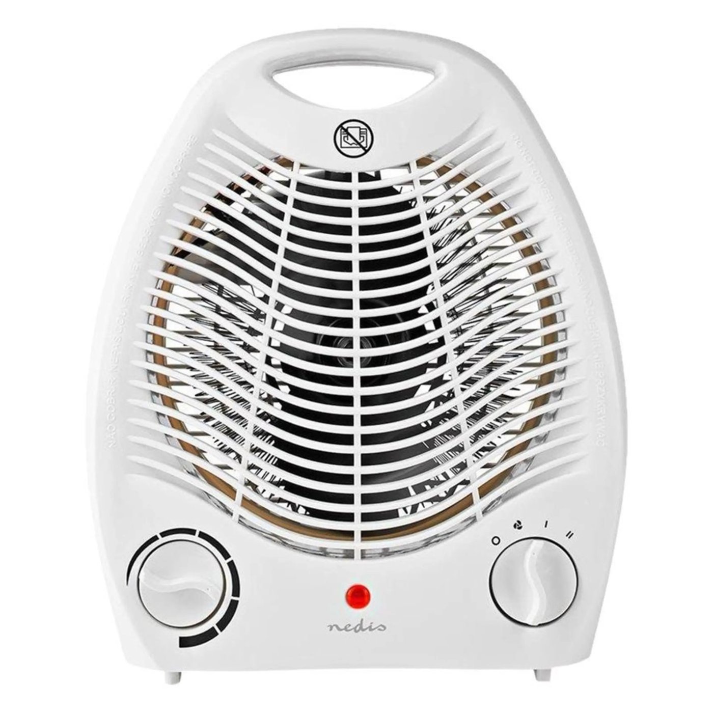 Nedis Värmefläkt 1000/2000 W med vältskydd Vit
