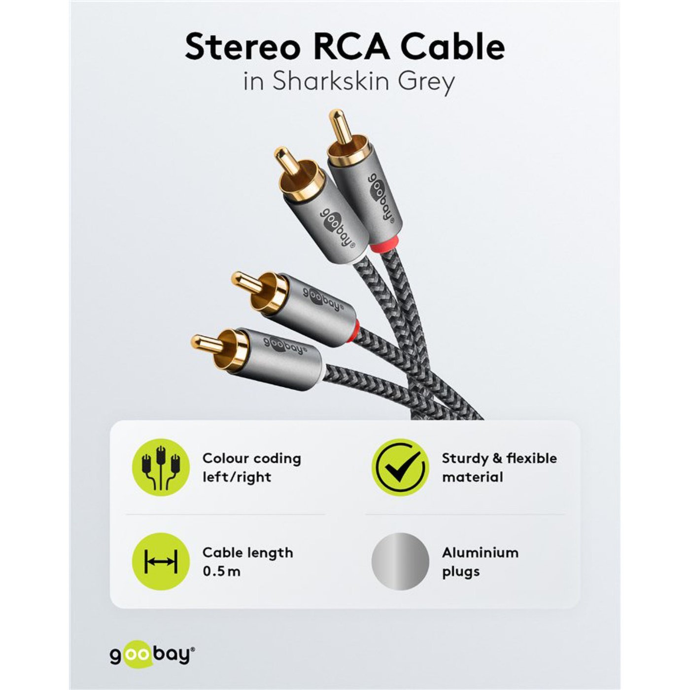 Stereo RCA-kabel 0,5 m