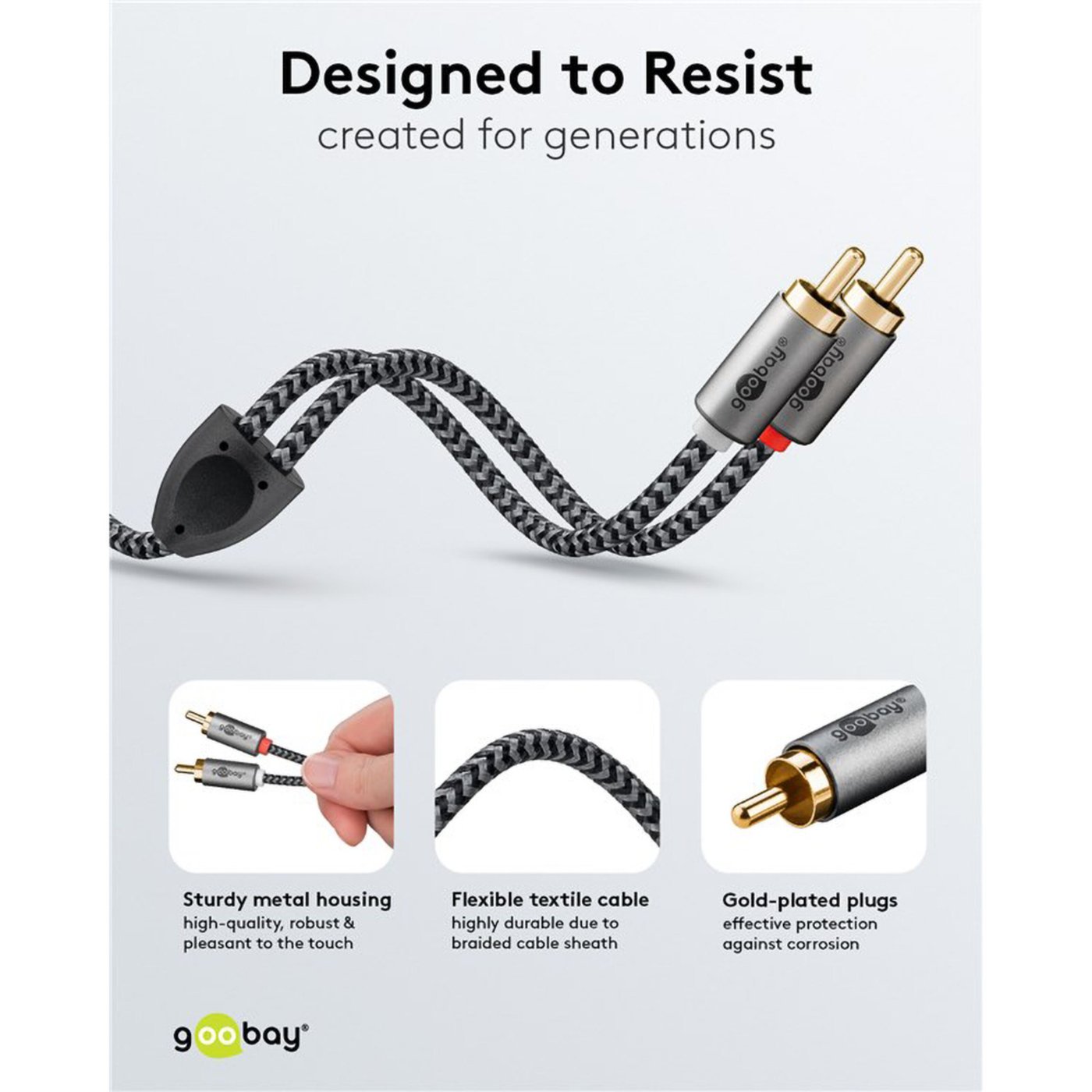 Stereo RCA-kabel 0,5 m