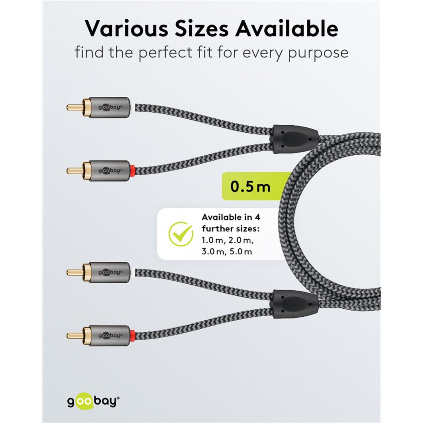 Stereo RCA-kabel 0,5 m