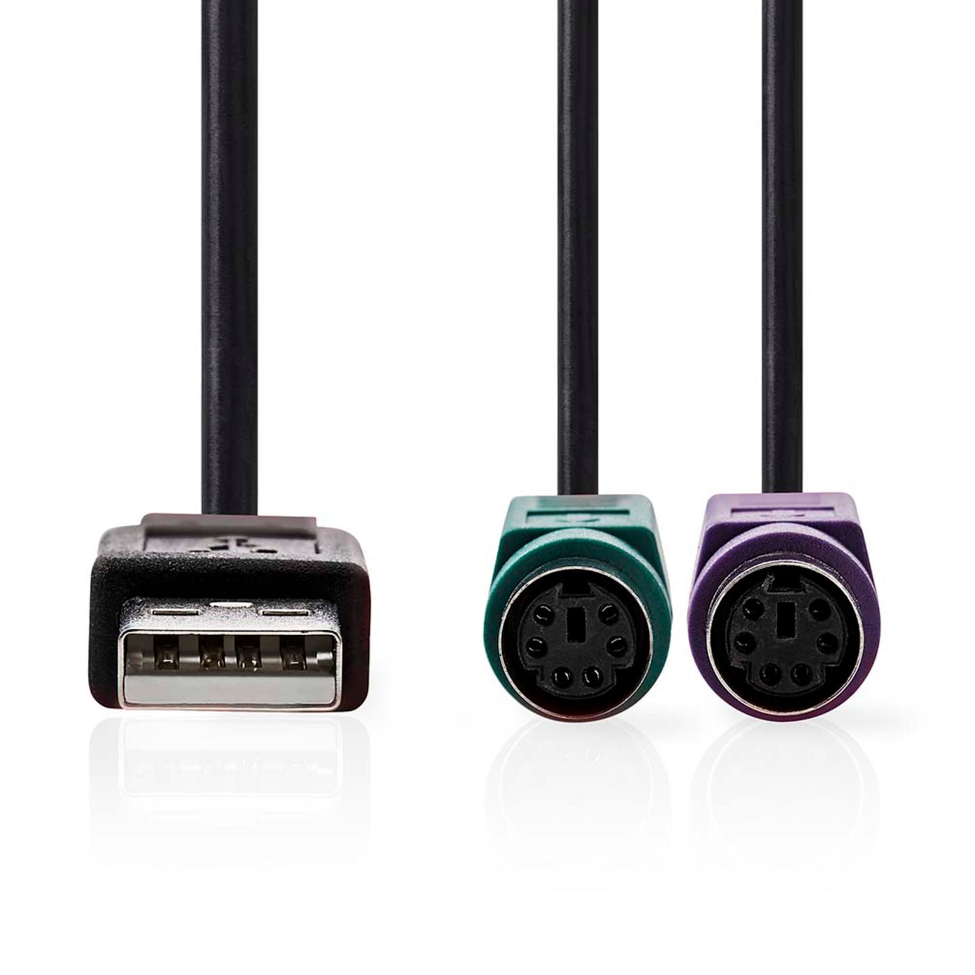Adapterkabel USB-A hane till 2x PS/2 honor 0,3 m