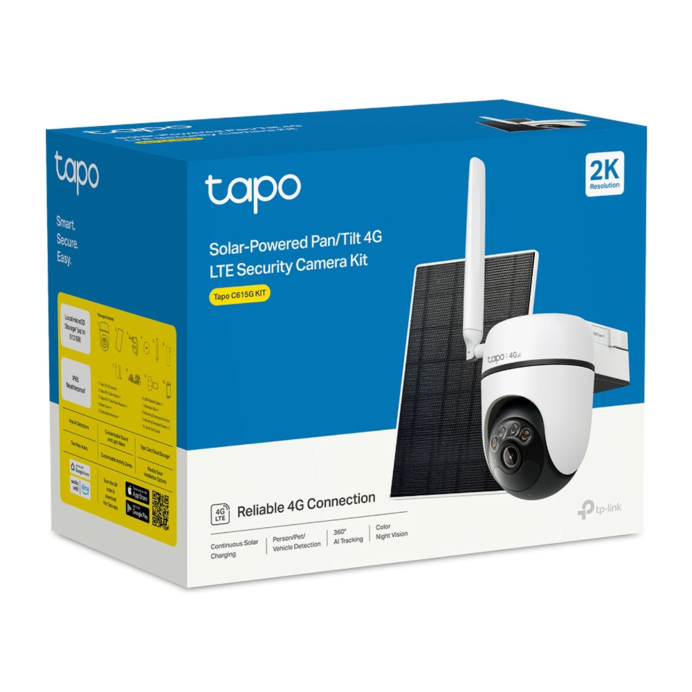 TP-link Tapo C615G KIT – solcelledrevet 4G LTE Pan/Tilt-overvåkingskamera