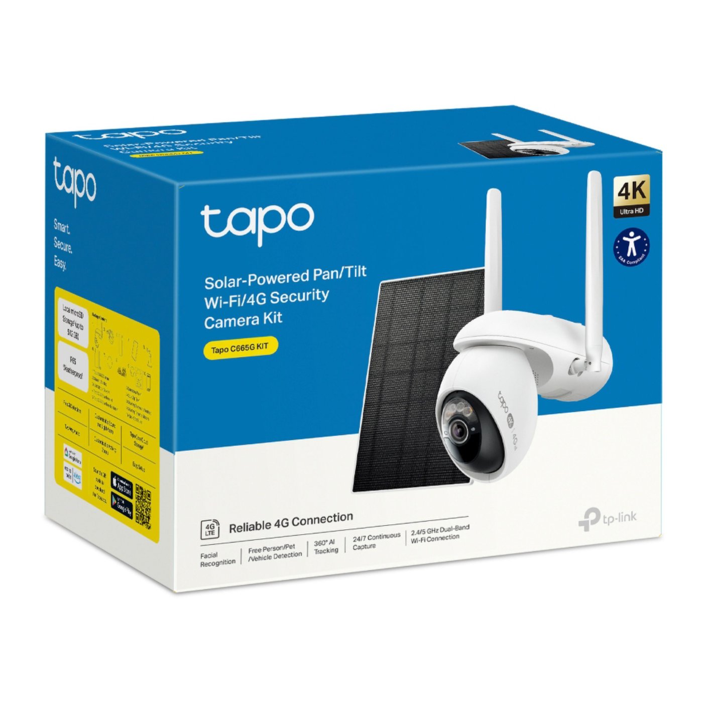 TP-link Tapo C665G KIT – solcelledrevet 4K Pan/Tilt wifi/4G-overvåkingskamera