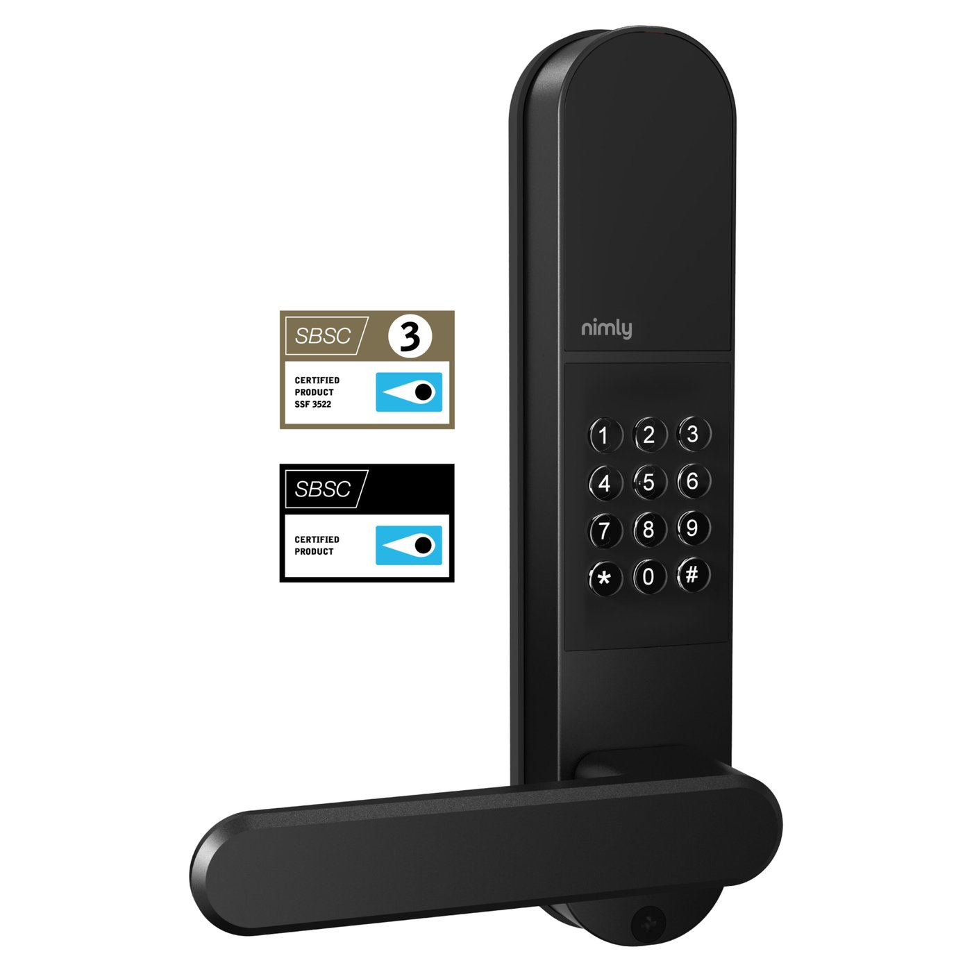 Nimly Code Pro Elektroniskt dörrlås Svart