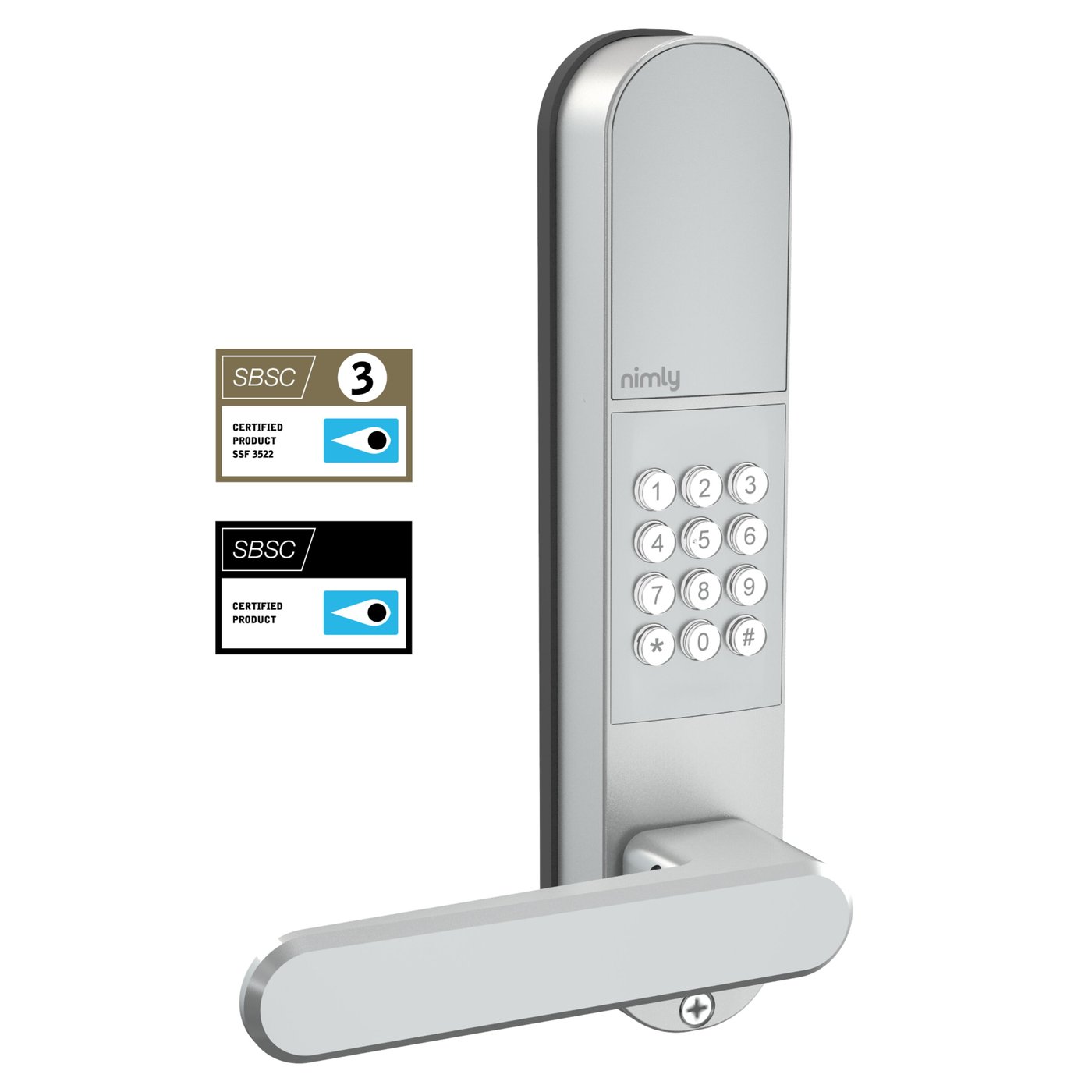 Nimly Code Pro Elektroniskt dörrlås Silver