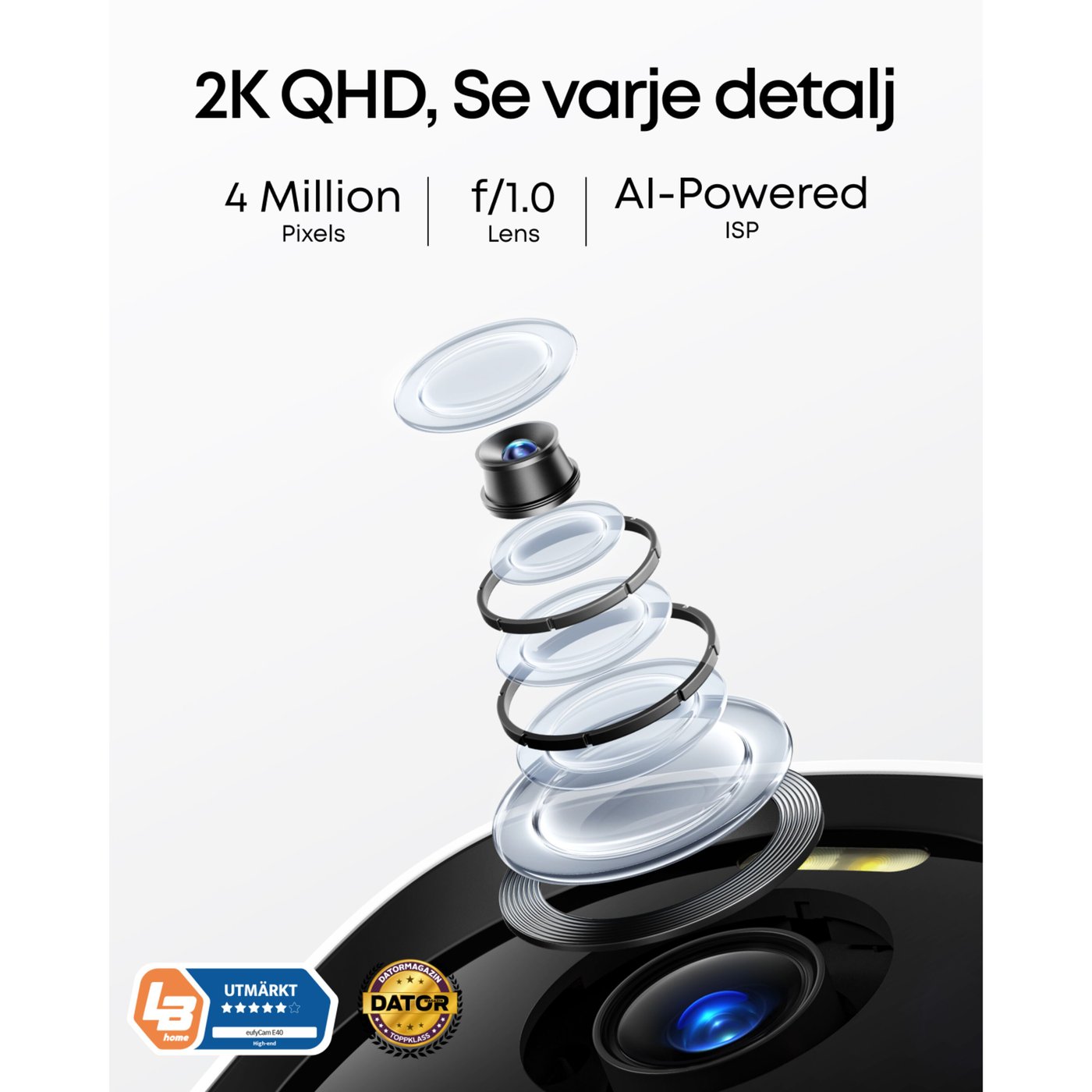 Eufy EufyCam E40 4-kamera kit med HomeBase S380