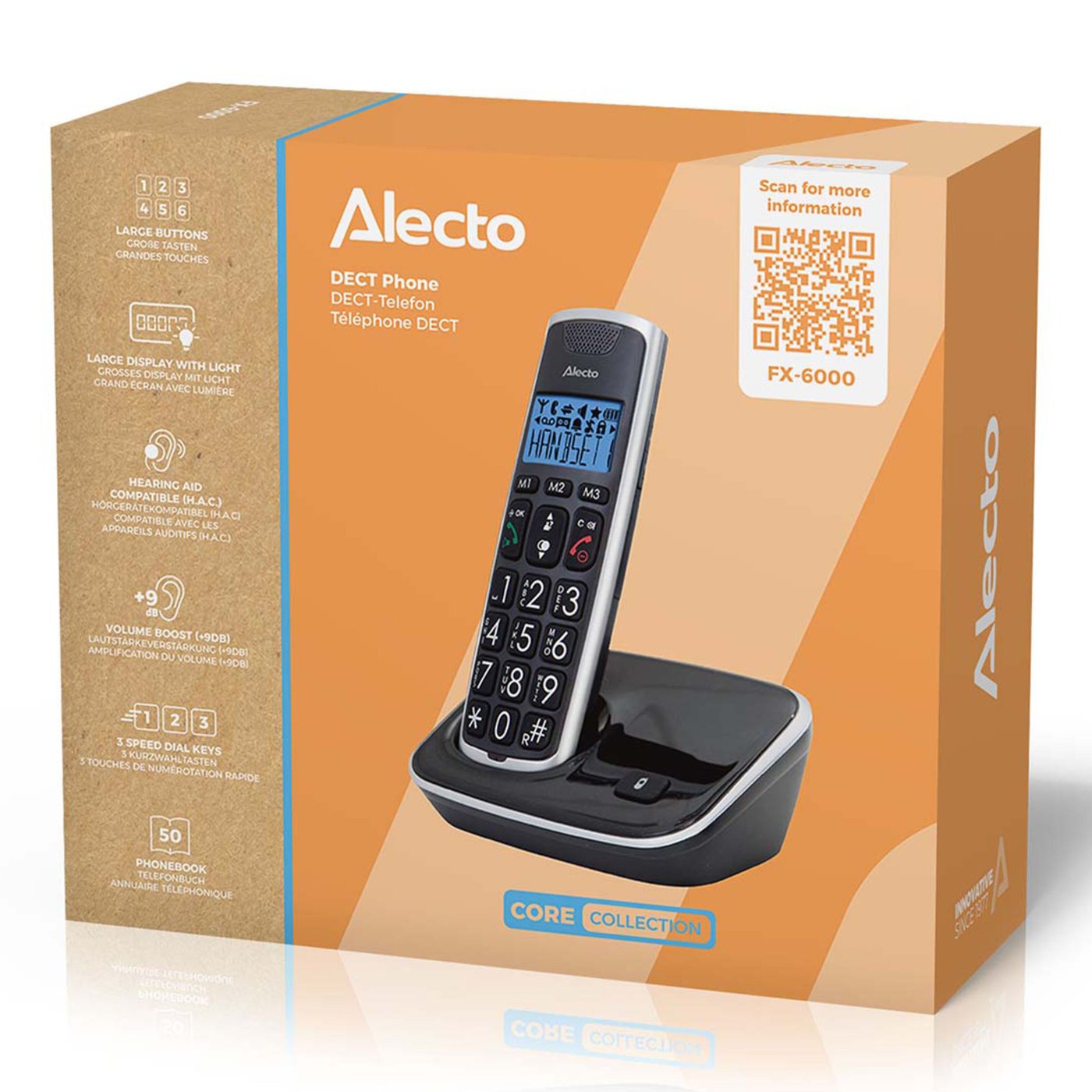 DECT-telefon Alecto FX-6000 (1 lur + basstation)