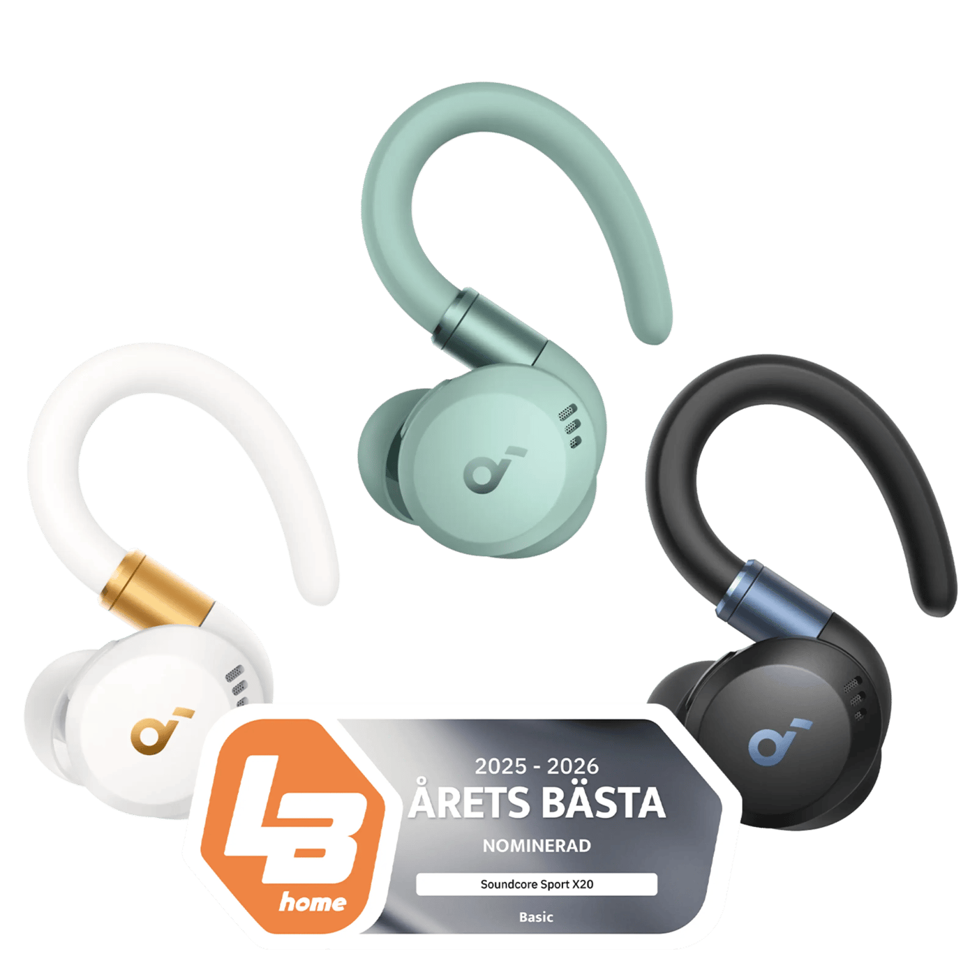 Soundcore Sport X20 trådlösa hörlurar med brusreducering White