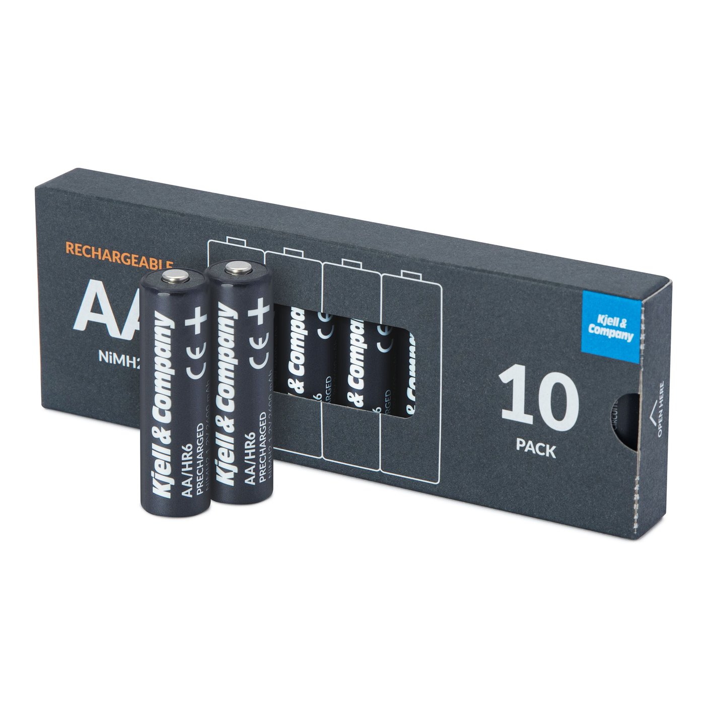 Kjell & Company Laddningsbara AA-batterier 2600 mAh 10-pack