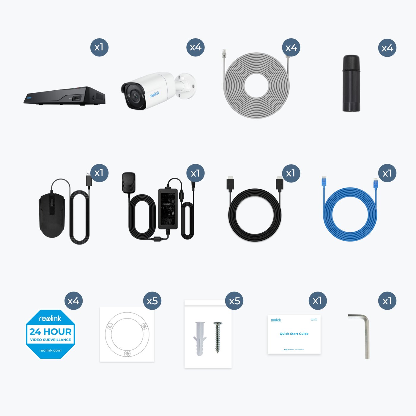 Reolink NVS8-5MB4 Övervakningssystem med 4 kameror