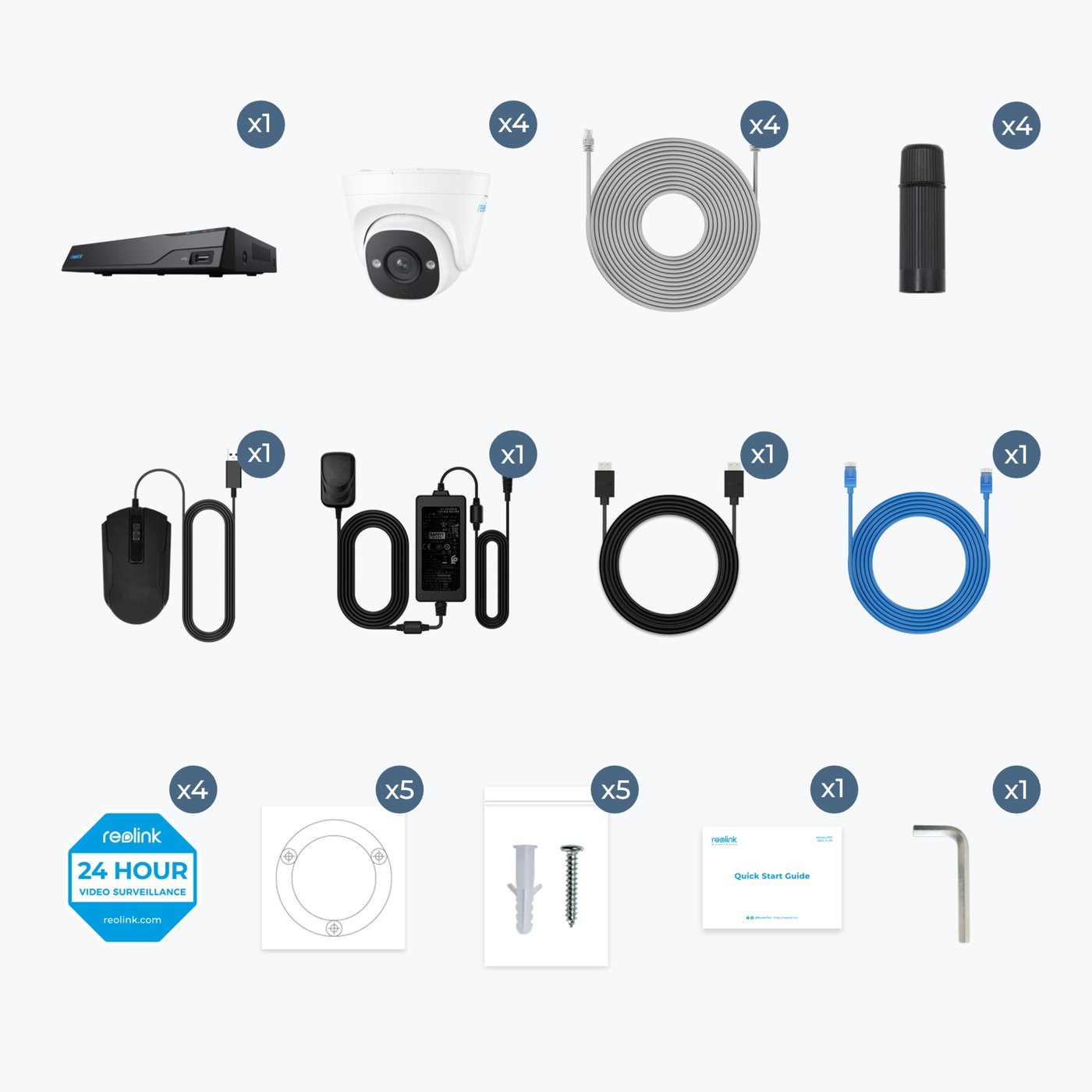 Reolink NVS8-5MD4 Övervakningssystem med 4 kameror