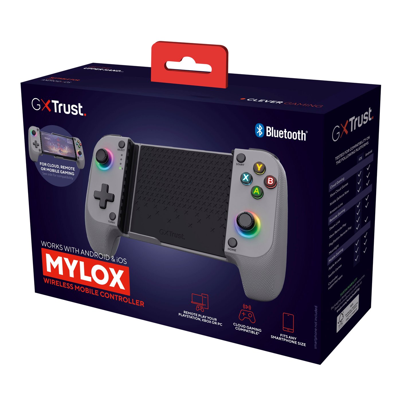 GXTrust GXT 735 Mylox trådlös mobil handkontroll Grå