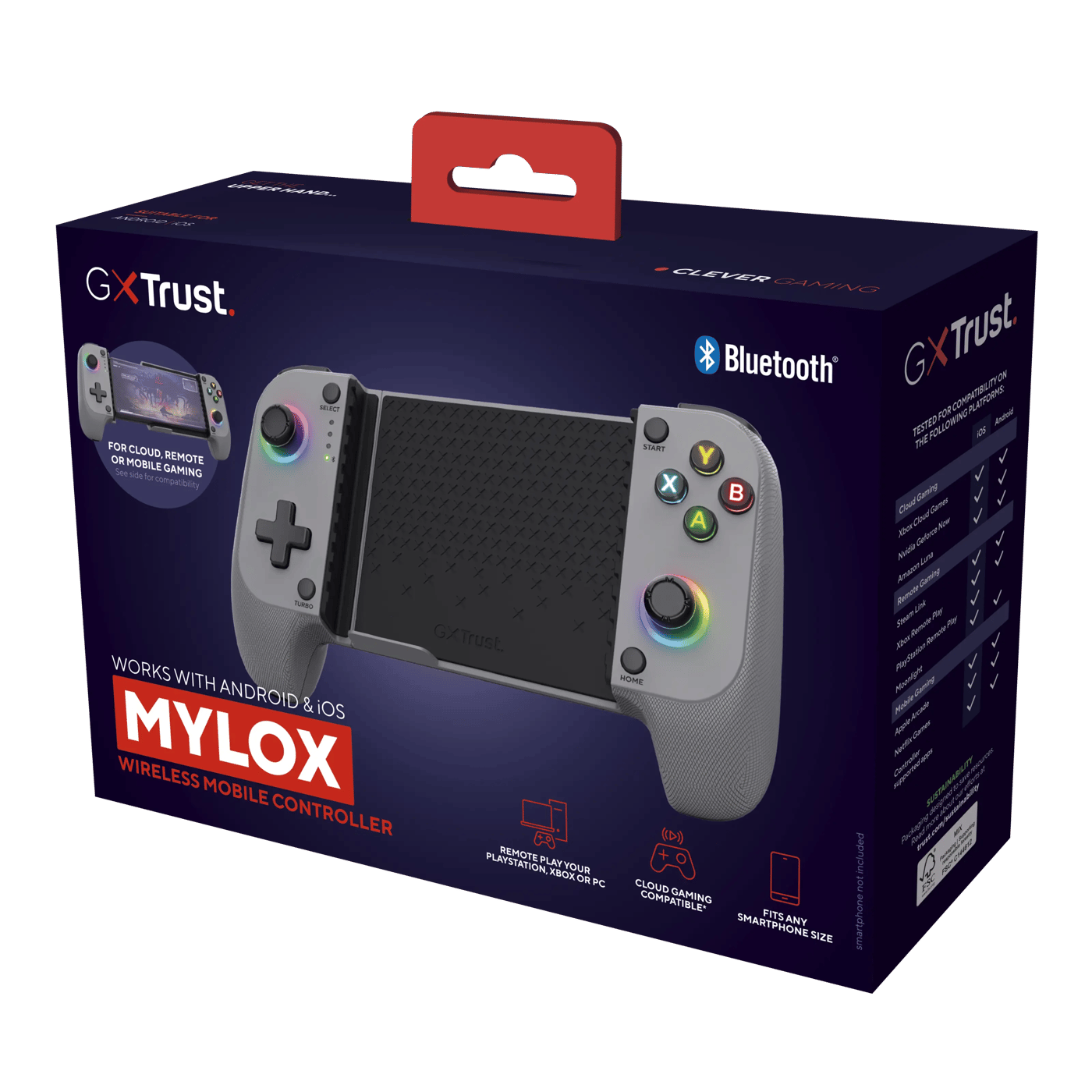 GXTrust GXT 735 Mylox trådlös mobil handkontroll Grå