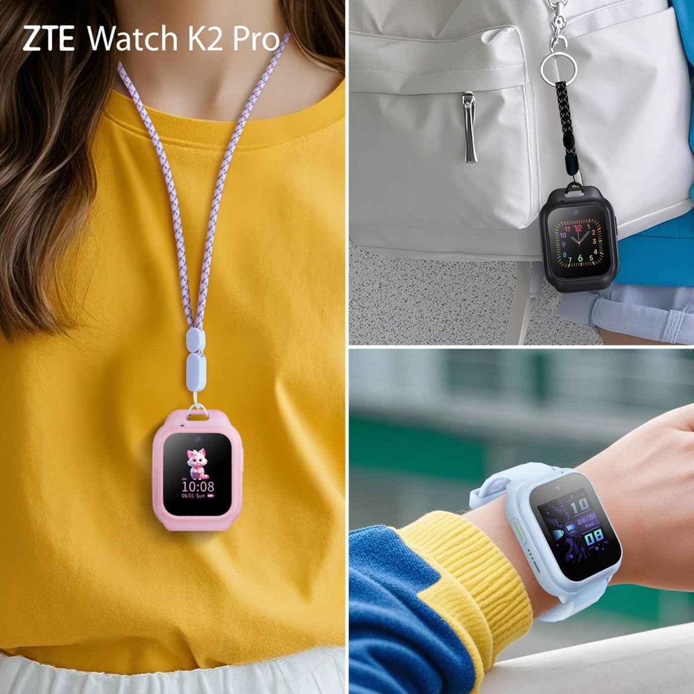 ZTE Watch K2 Pro – smartklocka för barn Rosa