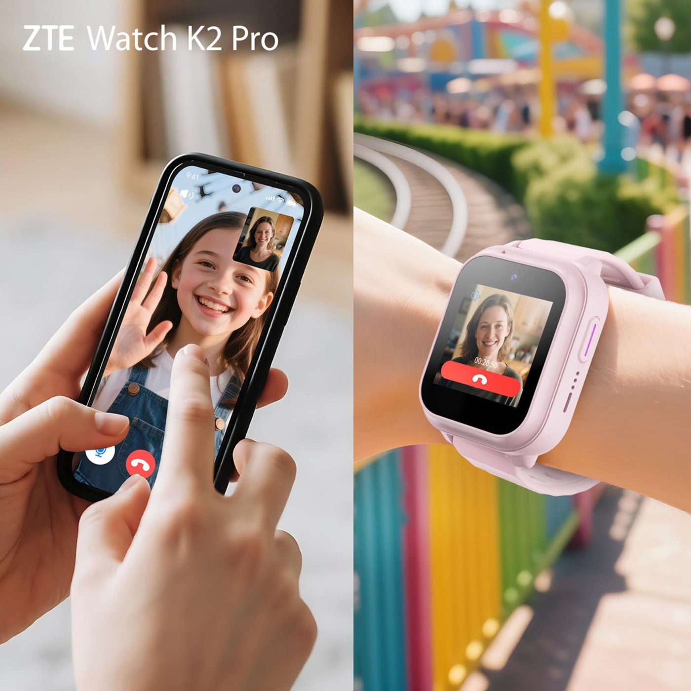 ZTE Watch K2 Pro – smartklocka för barn Rosa