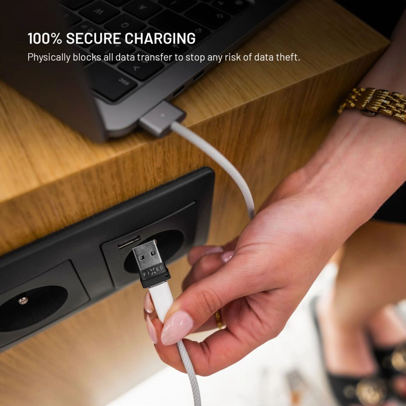 Fixed USB-datablokkerer 2-pakk (USB-A/USB-C)