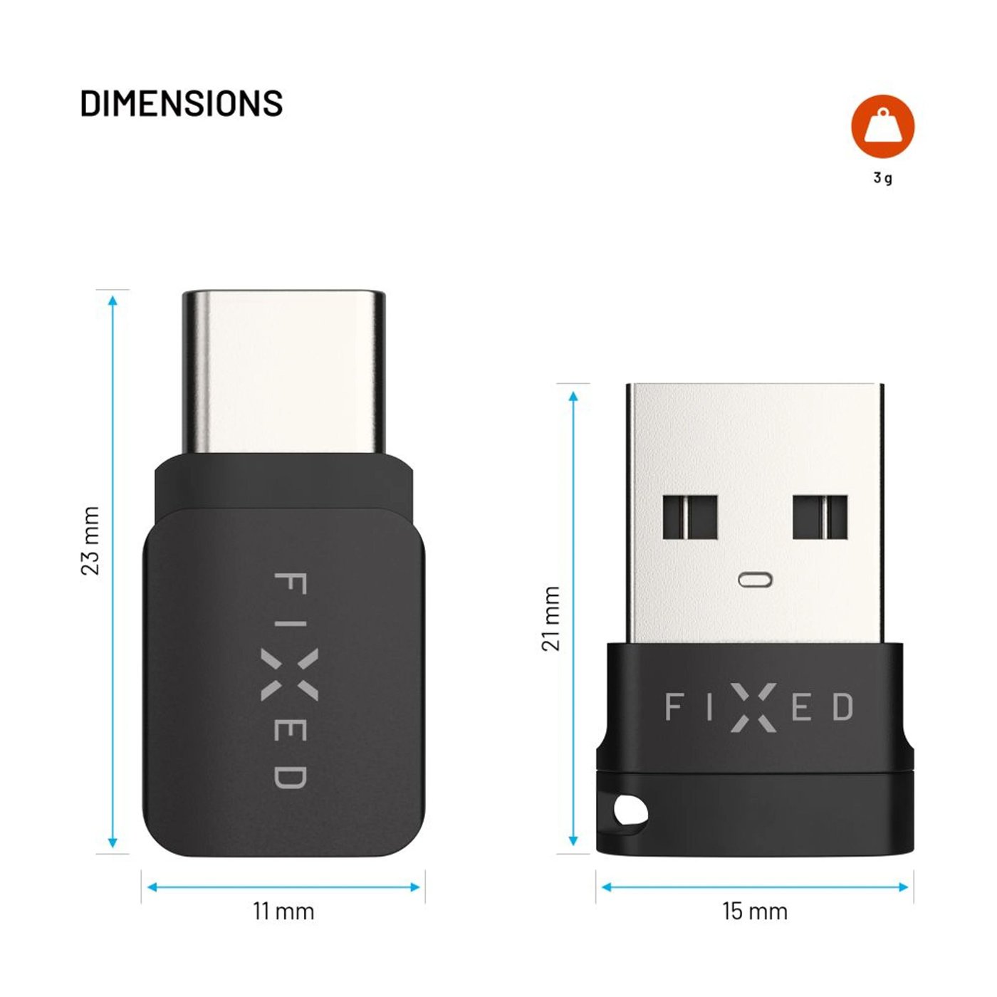Fixed USB-datablokkerer 2-pakk (USB-A/USB-C)