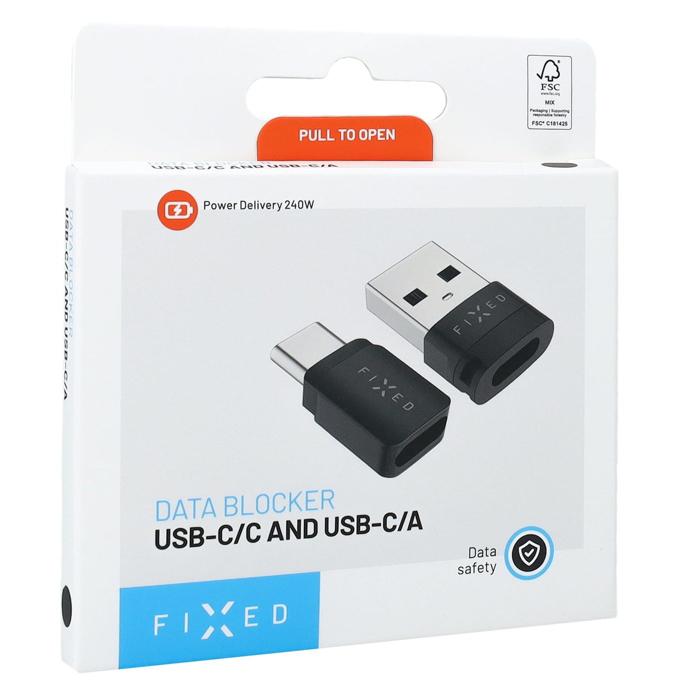 Fixed USB-datablokkerer 2-pakk (USB-A/USB-C)