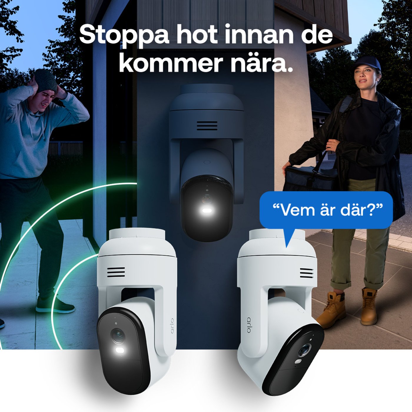 Arlo Essential 3 HD PTZ – Trådlös övervakningskamera utomhus 2-pack