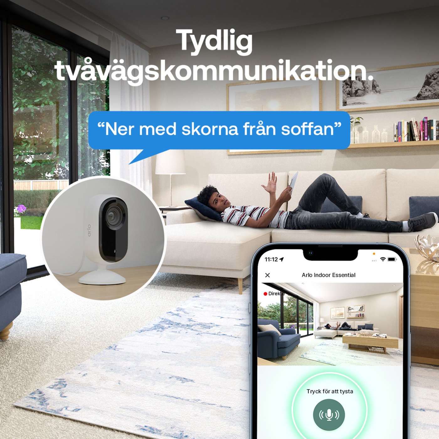 Arlo Essential 3 2K – Övervakningskamera inomhus 2-pack