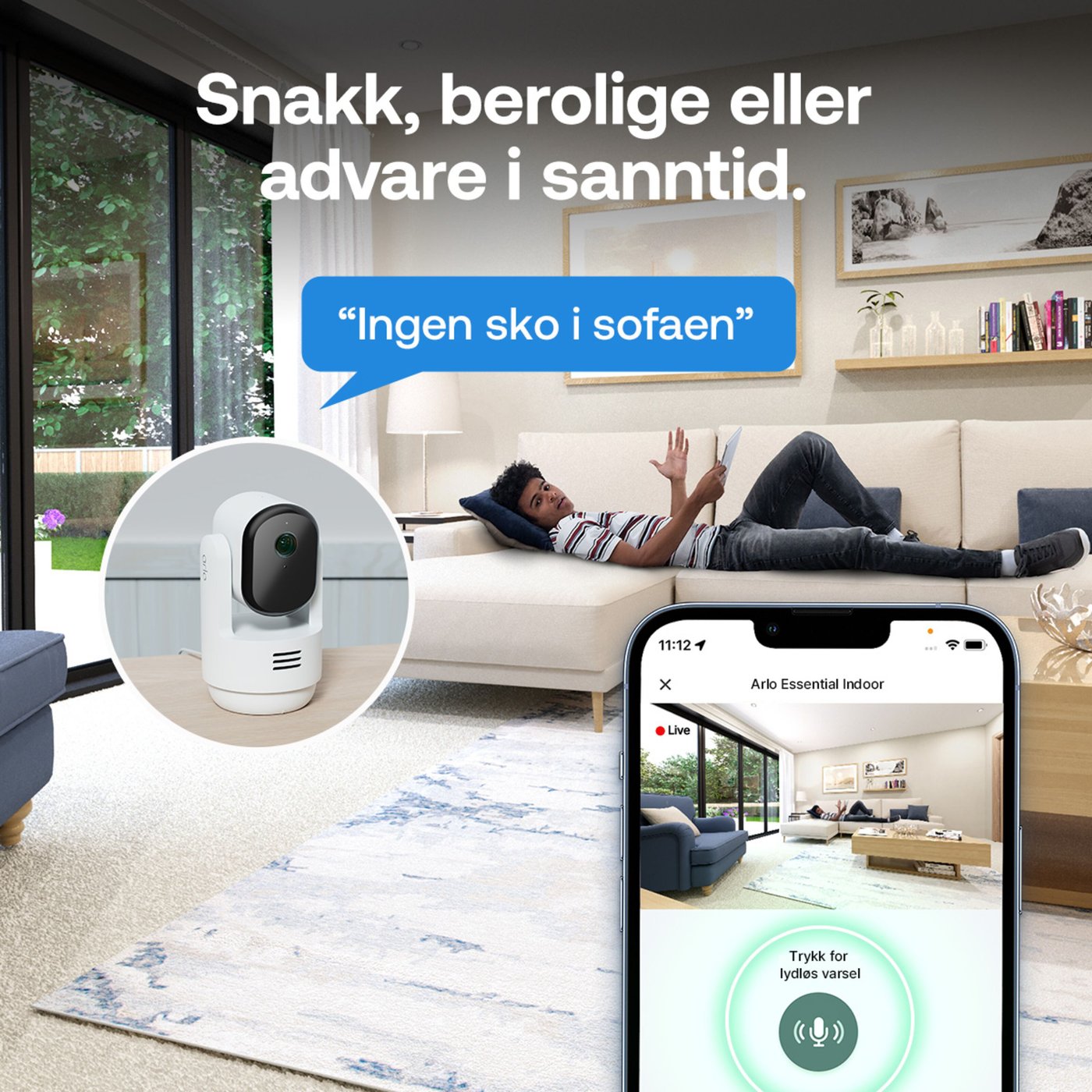Arlo Essential 3 2K PTZ – Overvåkingskamera innendørs 2-pk.