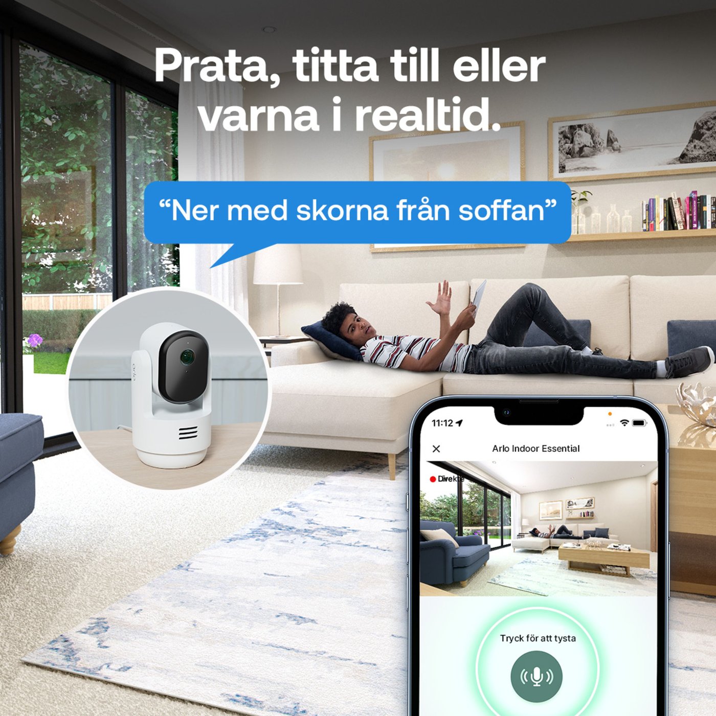 Arlo Essential 3 2K PTZ – Övervakningskamera inomhus 2-pack
