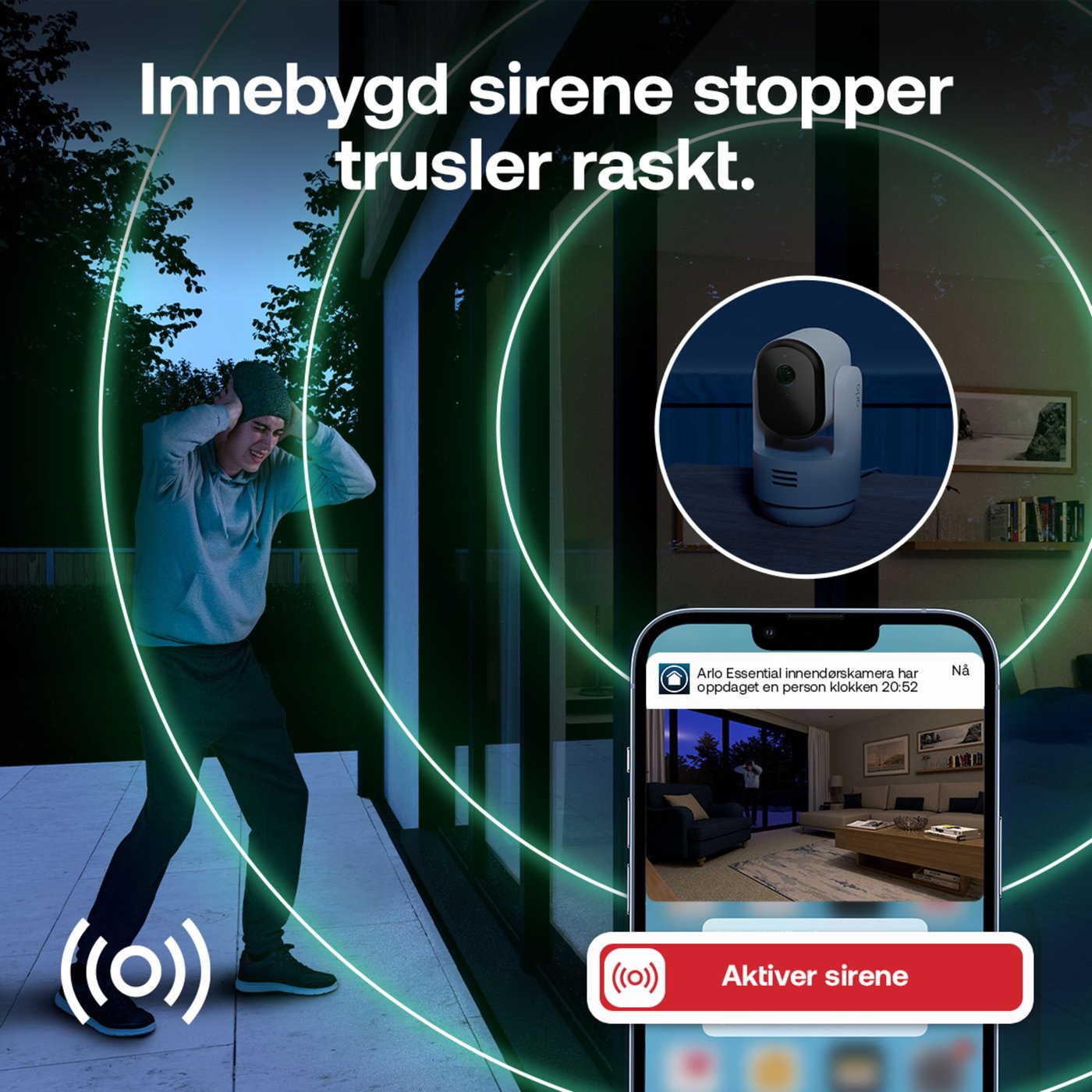 Arlo Essential 3 HD PTZ – Overvåkingskamera innendørs 2-pk.