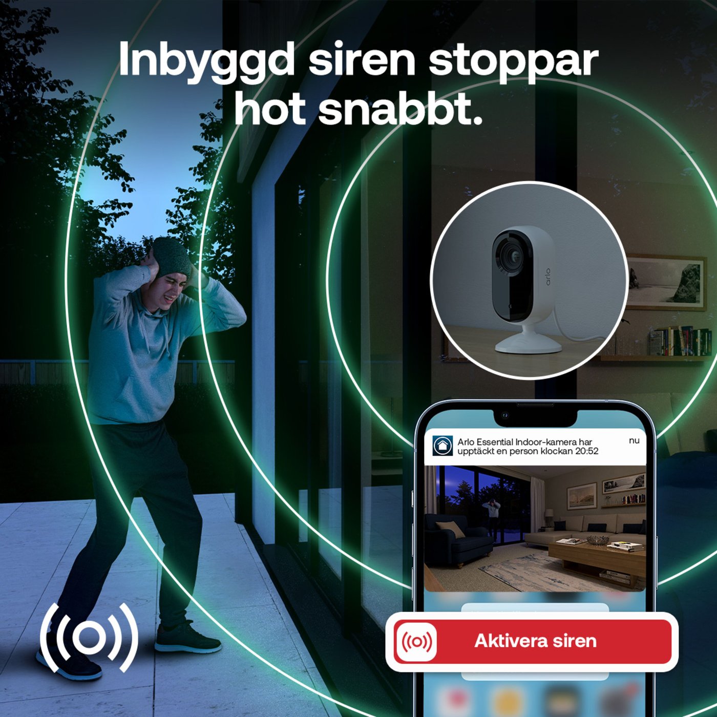 Arlo Essential 3 HD – Övervakningskamera inomhus 2-pack