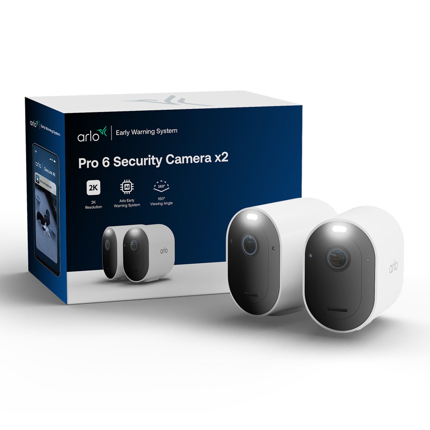 Arlo Pro 6 – trådløst overvåkingskamera utendørs 2-pk.