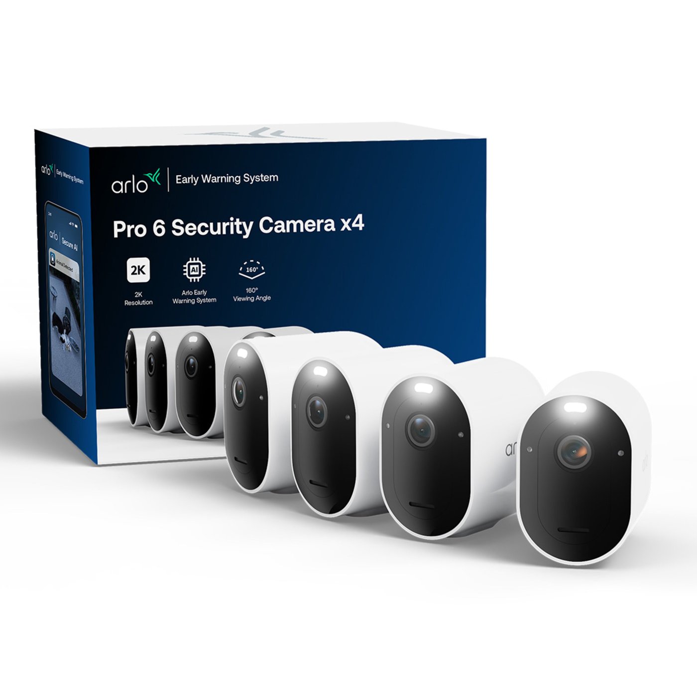 Arlo Pro 6 – trådløst overvåkingskamera utendørs 4-pk.