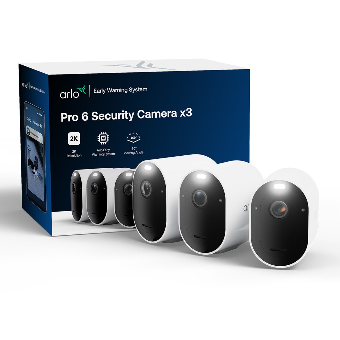 Arlo Pro 6 – trådløst overvåkingskamera utendørs 3-pk.