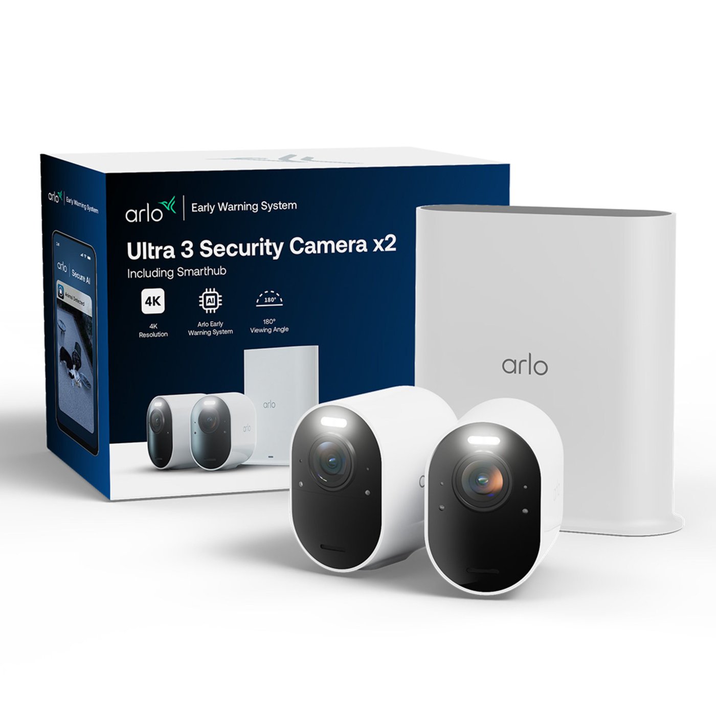 Arlo Ultra 3 4K – trådløst overvåkingskamera utendørs 2-pk.